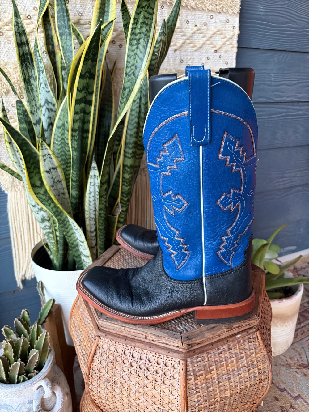 Anderson Bean Exotic Ostrich Leather Cowboy Boots Mens Size 9